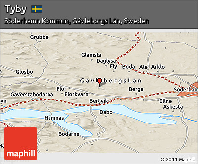 Shaded Relief Panoramic Map of Tyby
