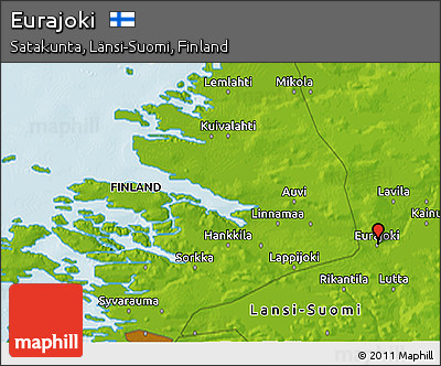 Physical 3D Map of Eurajoki