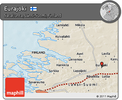 Shaded Relief 3D Map of Eurajoki
