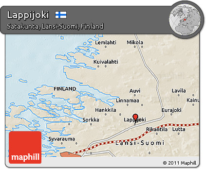 Shaded Relief 3D Map of Lappijoki