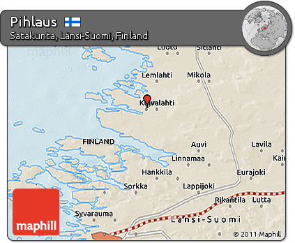 Shaded Relief 3D Map of Pihlaus