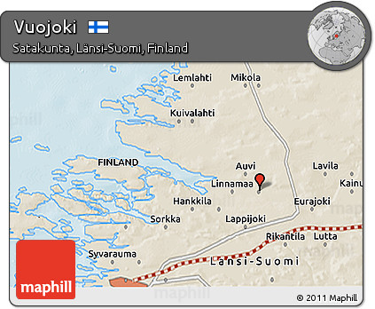 Shaded Relief 3D Map of Vuojoki