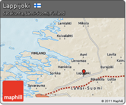 Shaded Relief 3D Map of Lappijoki