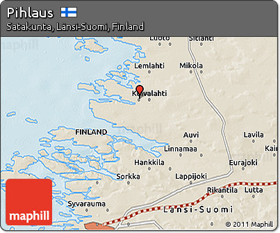 Shaded Relief 3D Map of Pihlaus