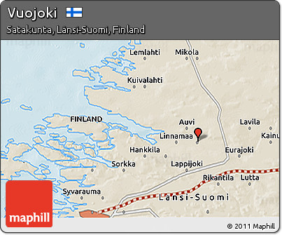 Shaded Relief 3D Map of Vuojoki