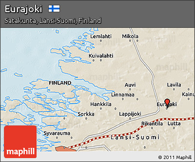 Shaded Relief 3D Map of Eurajoki
