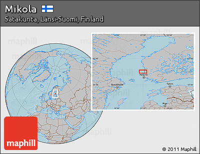 Gray Location Map of Mikola, hill shading