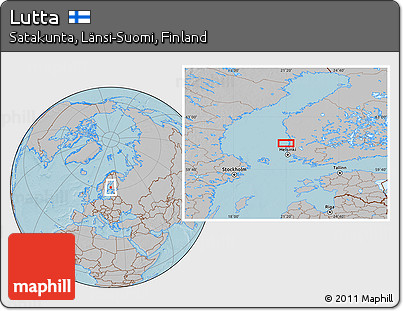 Gray Location Map of Lutta, hill shading