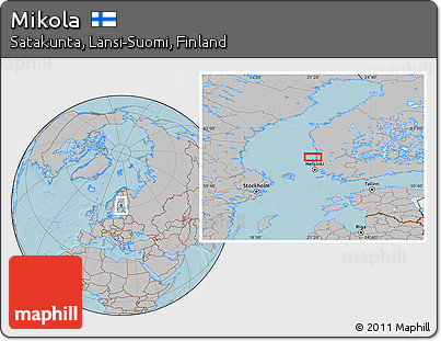 Gray Location Map of Mikola, hill shading