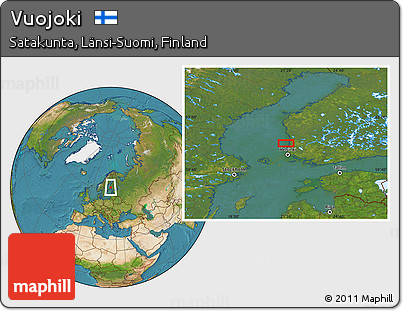 Satellite Location Map of Vuojoki