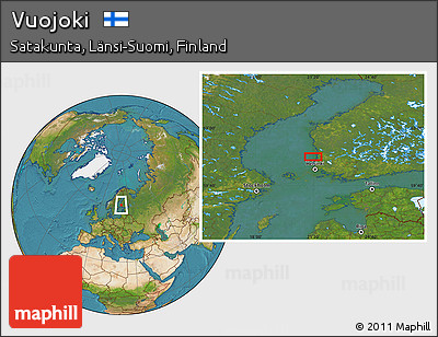 Satellite Location Map of Vuojoki
