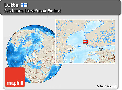 Shaded Relief Location Map of Lutta
