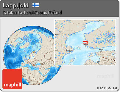 Shaded Relief Location Map of Lappijoki