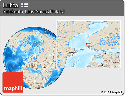 Shaded Relief Location Map of Lutta
