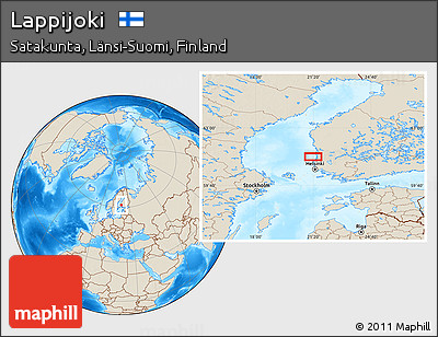 Shaded Relief Location Map of Lappijoki