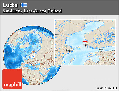 Shaded Relief Location Map of Lutta
