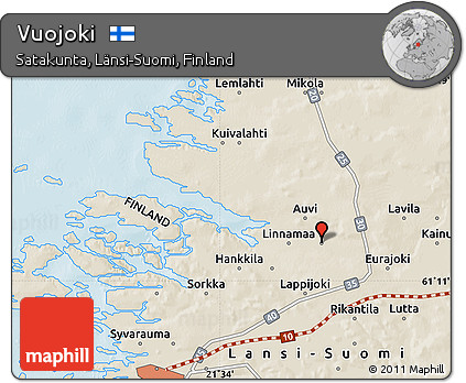 Shaded Relief Map of Vuojoki