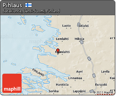 Shaded Relief Map of Pihlaus