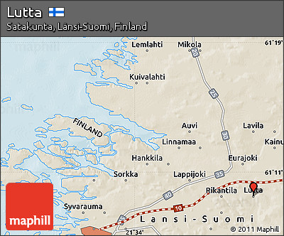 Shaded Relief Map of Lutta