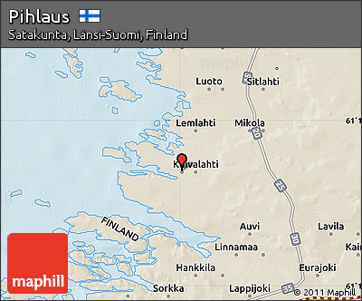 Shaded Relief Map of Pihlaus