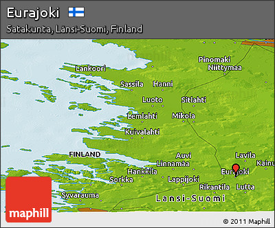 Physical Panoramic Map of Eurajoki