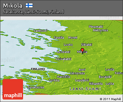 Physical Panoramic Map of Mikola