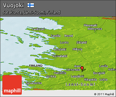 Physical Panoramic Map of Vuojoki
