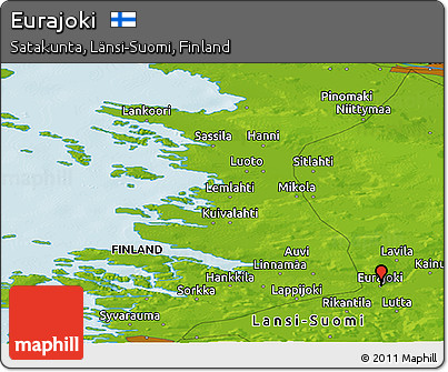 Physical Panoramic Map of Eurajoki