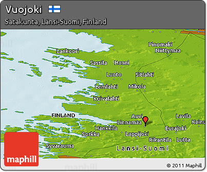 Physical Panoramic Map of Vuojoki
