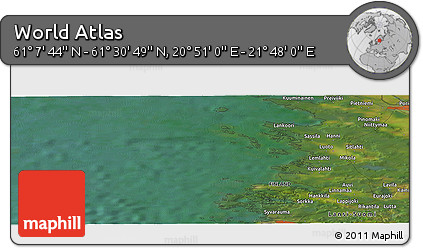 Satellite Panoramic Map of the Area around 61° 19' 16" N, 21° 19' 30" E
