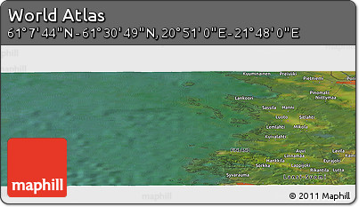 Satellite Panoramic Map of the Area around 61° 19' 16" N, 21° 19' 30" E