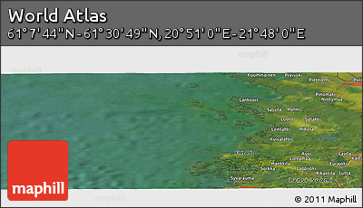 Satellite Panoramic Map of the Area around 61° 19' 16" N, 21° 19' 30" E