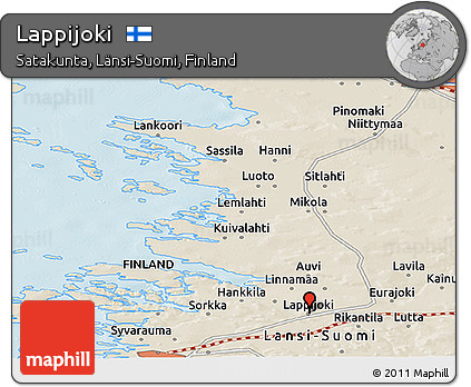 Shaded Relief Panoramic Map of Lappijoki