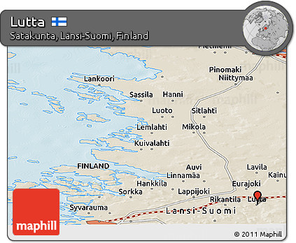 Shaded Relief Panoramic Map of Lutta