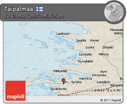 Shaded Relief Panoramic Map of Taipalmaa
