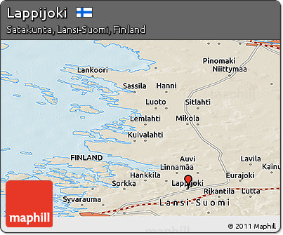 Shaded Relief Panoramic Map of Lappijoki