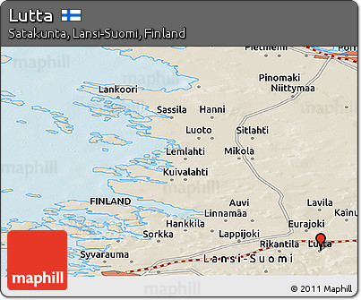 Shaded Relief Panoramic Map of Lutta
