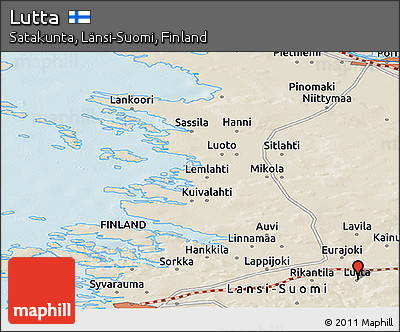 Shaded Relief Panoramic Map of Lutta