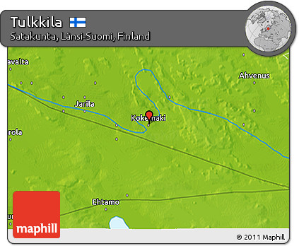 Physical 3D Map of Tulkkila