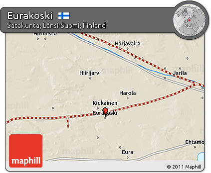 Shaded Relief 3D Map of Eurakoski