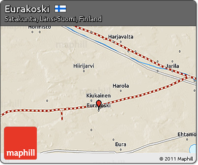 Shaded Relief 3D Map of Eurakoski