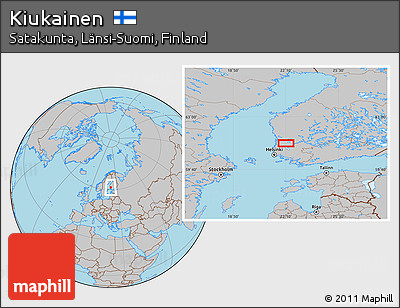 Gray Location Map of Kiukainen