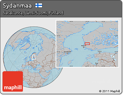 Gray Location Map of Sydänmaa, hill shading