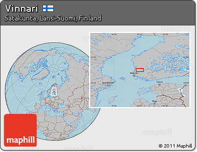Gray Location Map of Vinnari, hill shading