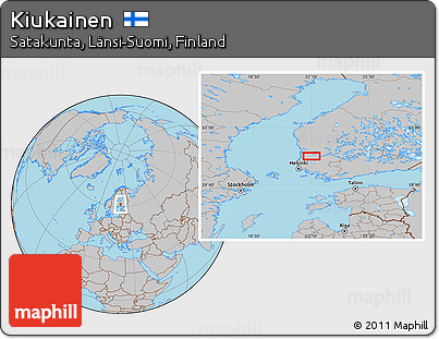 Gray Location Map of Kiukainen