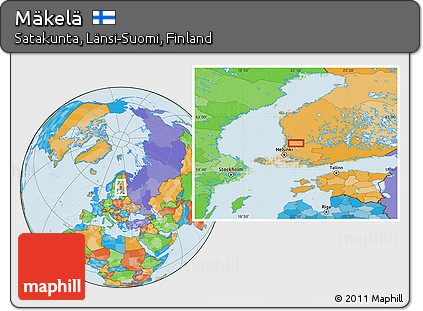 Political Location Map of Mäkelä