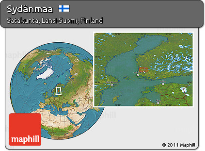 Satellite Location Map of Sydänmaa