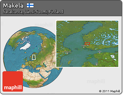 Satellite Location Map of Mäkelä
