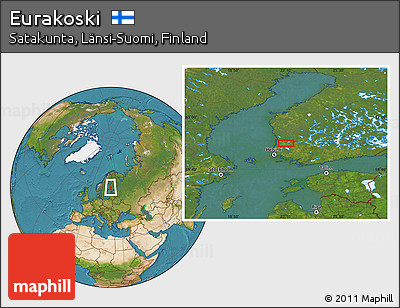 Satellite Location Map of Eurakoski