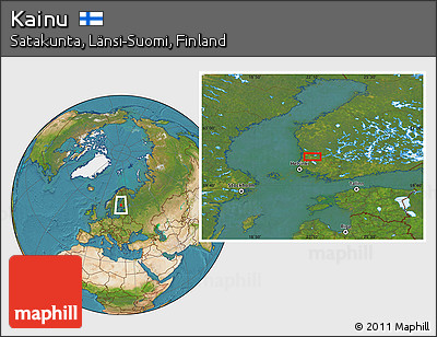 Satellite Location Map of Kainu